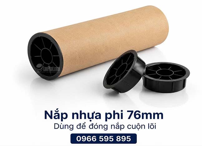 Đầu bịt lõi nhựa cuộn màng phi 76 -Nắp nhựa phi 76mm - Dùng để đóng nắp cuộn lõi