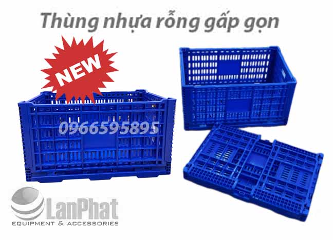 Thùng nhựa xếp gọn, sọt đựng hàng gấp gọn
