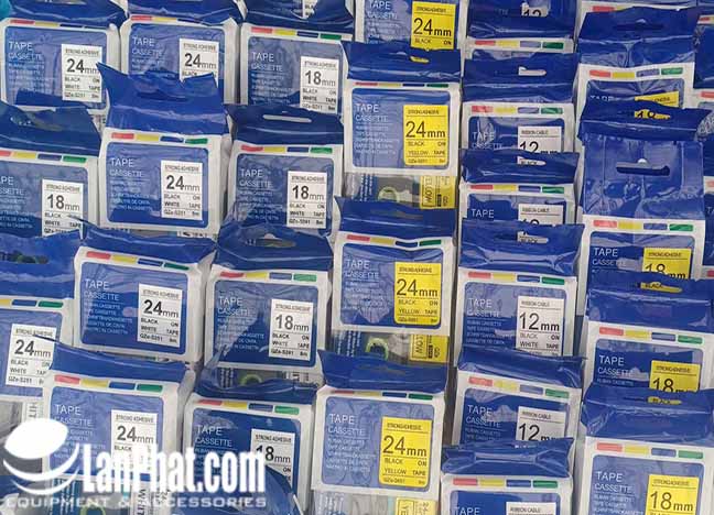 Nhãn in TZF-F231 (Chữ đen nền trắng 12mm)