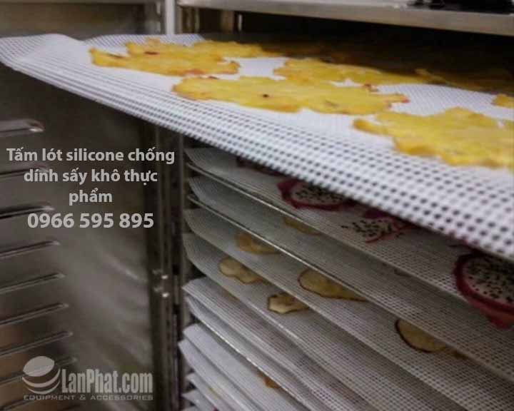 Tấm lưới Silicon lót khay inox/ khay nhựa dùng sấy hoa quả nhiều kích thước