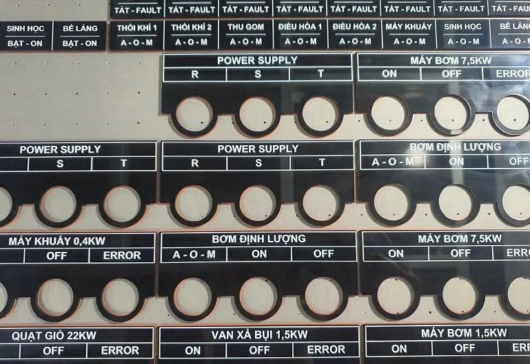 Tem nhãn tủ điện, nhãn đánh dấu cho MCB và MCCB tủ điện, name plate,bảng tên, tem đánh dấu thiết bị
