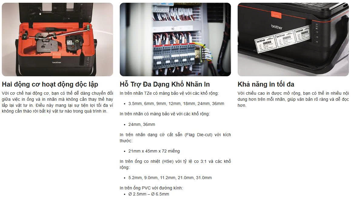 Máy in ống - in nhãn Brother PT-E850TKW